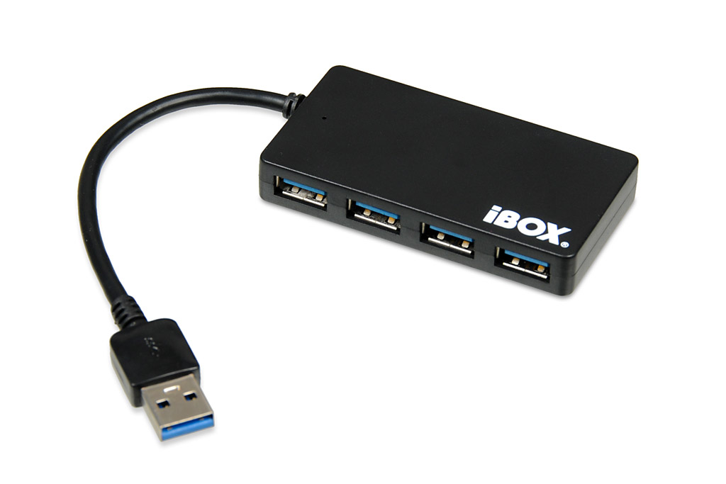 Hub USB iBox IUH3F56 czarny pod skosem